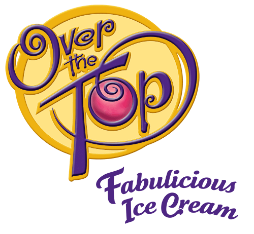 Over the Top Fabulicious Ice Cream logo with white stroke